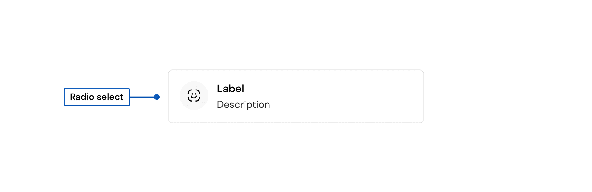 A radio select option with an icon, a label, and a description