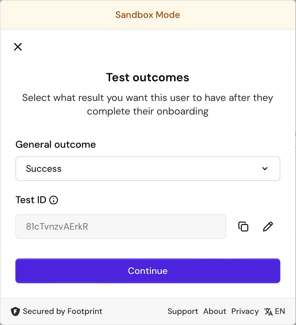 Footprint sandbox outcome selector